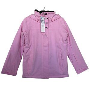 ROXY Ski Jacket Girls Size 14 XL Pink Hooded Snowboarding Skiing Coat